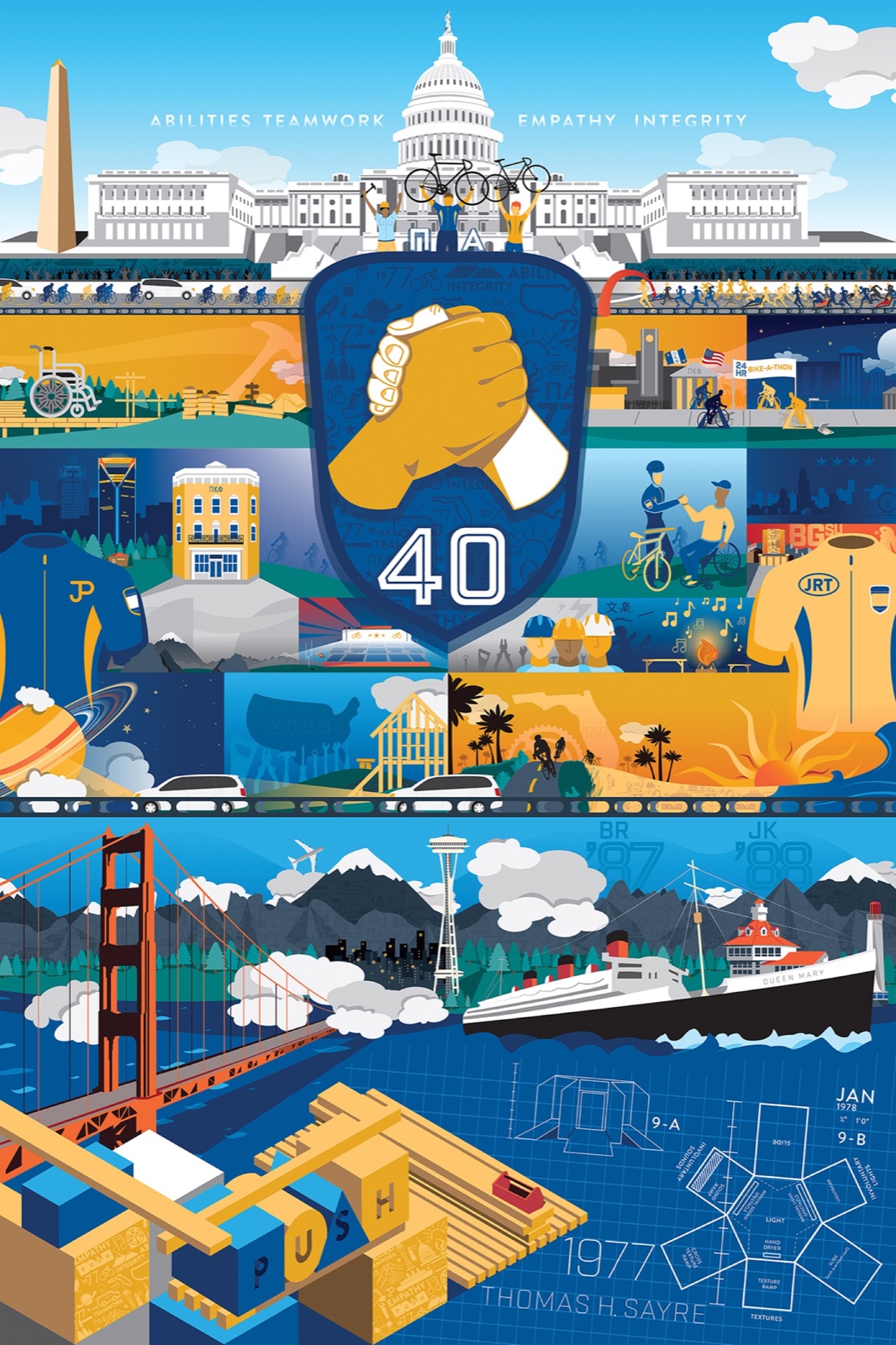The Ability Experience 40th anniversary illustrated print