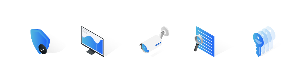 IBM Cloud service icons built from consistent isometric geometry and color