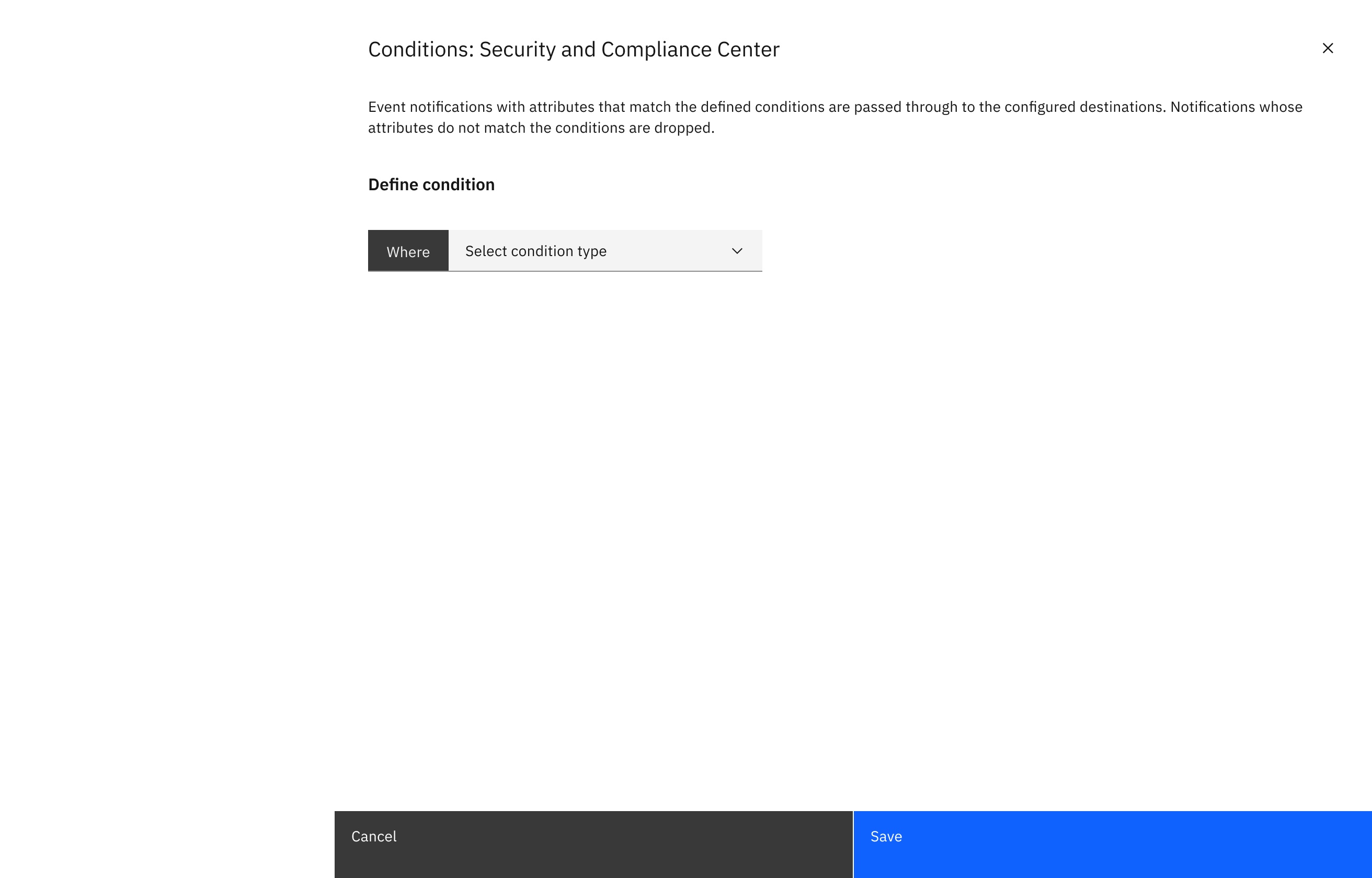 Event Notifications conditions builder