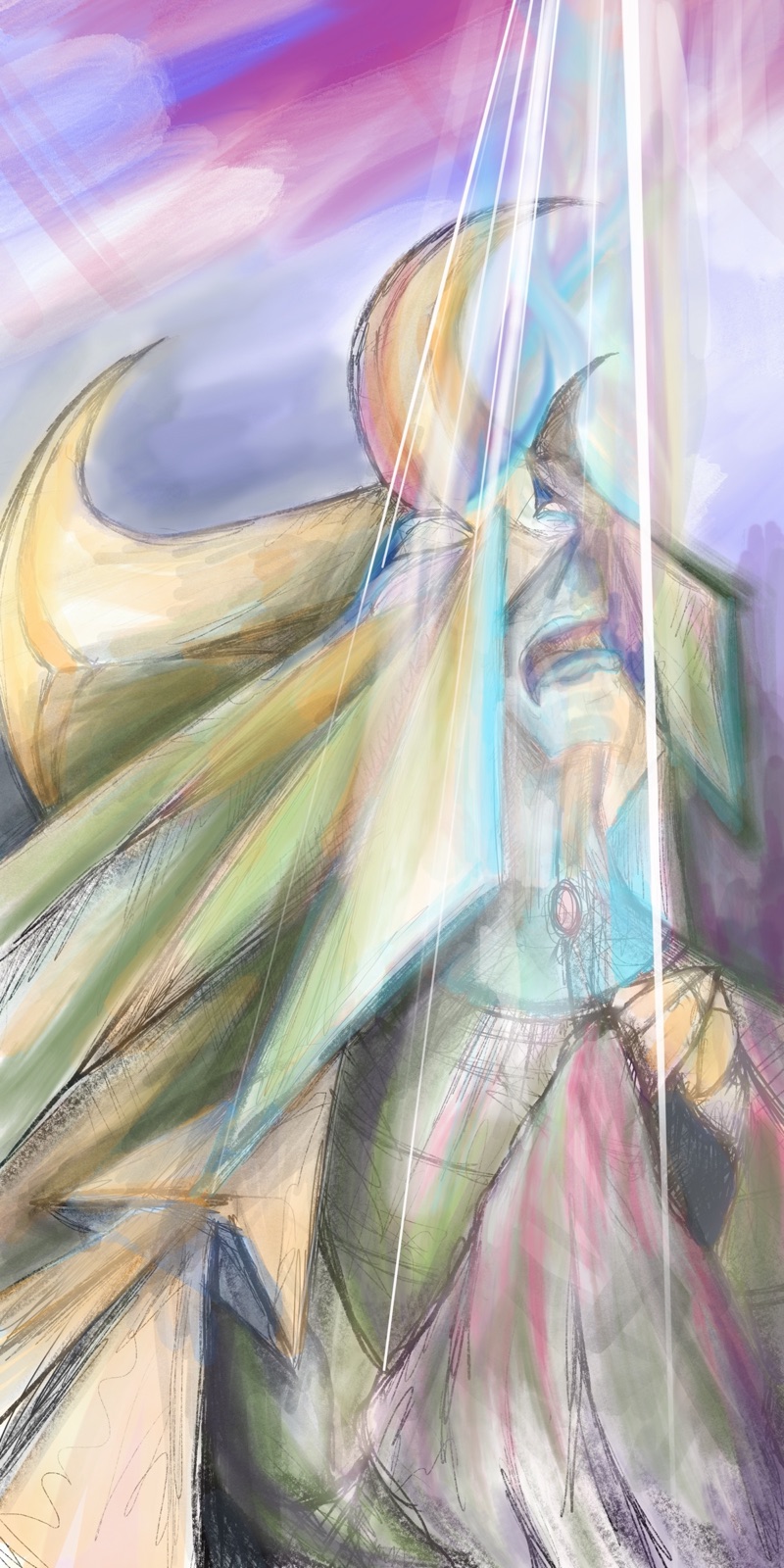 Horned woman · painted